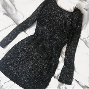 New Glittery black full sleeve dress